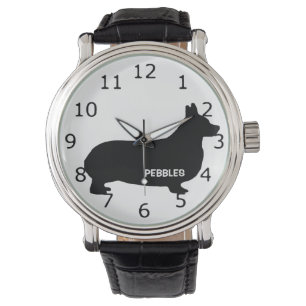 ANPASSNINGSBAR Corgi Hund Silhouette Armbandsur