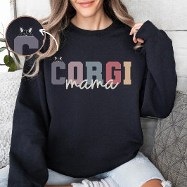 Anpassningsbar Corgi Mamma Retro College Stil T Shirt