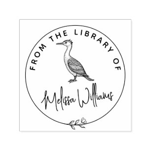 Anpassningsbar Cormorant Ex Libris från Bibliotek Självfärgande Stämpel