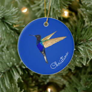 Anpassningsbar Coronet Hummingbird Julgransprydnad Keramik