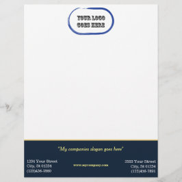 Anpassningsbar Corporate Letterhead - Navy/Guld Ho