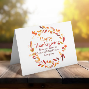 Anpassningsbar Corporate Thanksgiving - vacker hös Kort