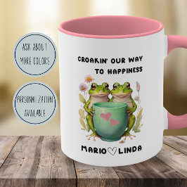 Anpassningsbar cottagecore-blommigt-groda Två-Tonad mugg