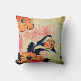 ANPASSNINGSBAR COTTON PILLOW JAPANESE POPPY PRINT KUDDE