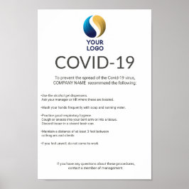 Anpassningsbar Covid-19 Company Logotyp Safety Inf Poster