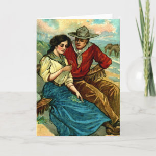 Anpassningsbar Cowboy Courship Card Kort