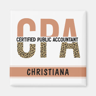 Anpassningsbar CPA Auktoriserad Leopard Magnet