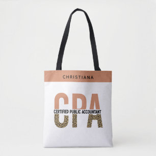 Anpassningsbar CPA Auktoriserad Leopard Tygkasse
