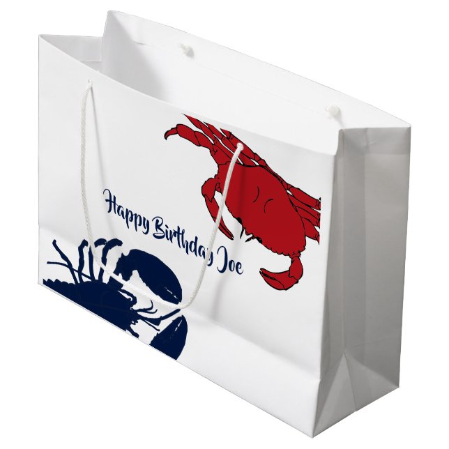 Anpassningsbar Crab n Lobster Big Gift Bag (Framsidan Vinklad)