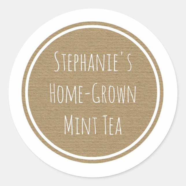 Anpassningsbar Craft Papper tryckt etikett Flaska  (Framsida)