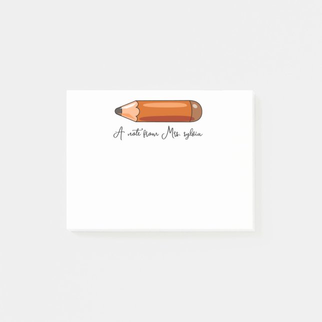Anpassningsbar Crayon for Teacher,Unik Personlig G Post-it Block (Framsida)