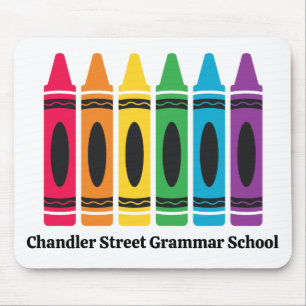 Anpassningsbar Crayon Mouse Pad - med School Namn Musmatta