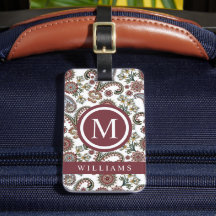 Anpassningsbar Cream White Red Maroon Paisley Möns