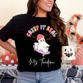 Anpassningsbar Creep It Real Skateboarding Ghost H T Shirt