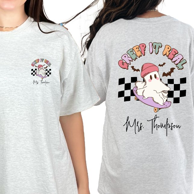 Anpassningsbar Creep It Real Skateboarding Ghost H T Shirt (Skapare uppladdad)