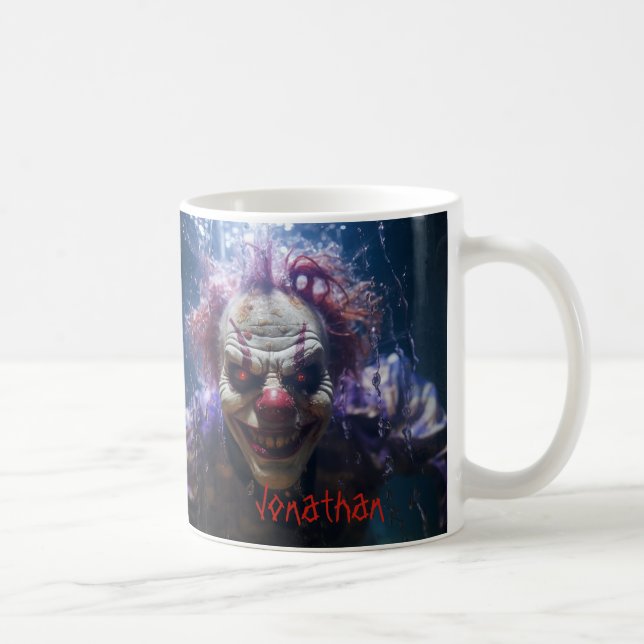 Anpassningsbar Creepy Clown Horror Halloween Kaffemugg (Höger)