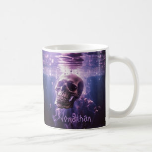 Anpassningsbar Creepy Skull Horror Lila Halloween Kaffemugg