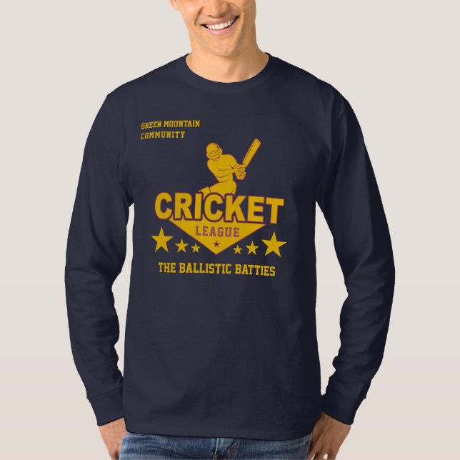 Anpassningsbar Cricket Klubb League Sport Namn Num T Shirt (Framsida)
