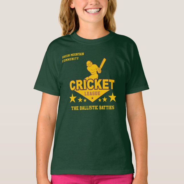 Anpassningsbar Cricket Klubb League Sport Namn Num T Shirt (Framsida)