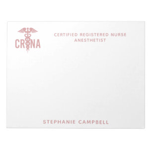 Anpassningsbar CRNA Auktoriserad Registrerad sjuks Anteckningsblock