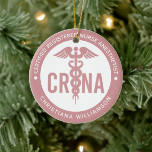 Anpassningsbar CRNA Auktoriserad Registrerad sjuks Julgransprydnad Keramik