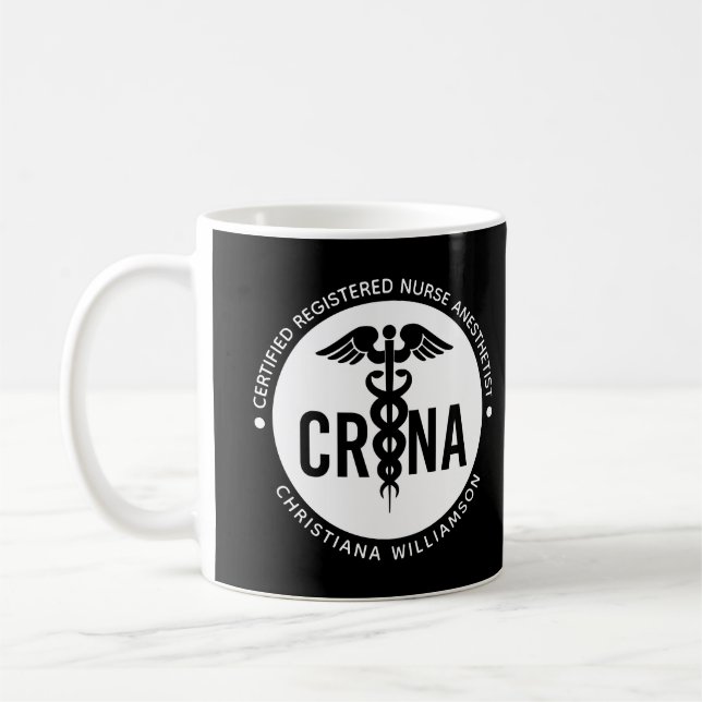 Anpassningsbar CRNA Auktoriserad Registrerad sjuks Kaffemugg (Vänster)