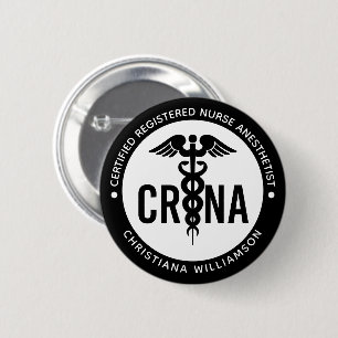 Anpassningsbar CRNA Auktoriserad Registrerad sjuks Knapp