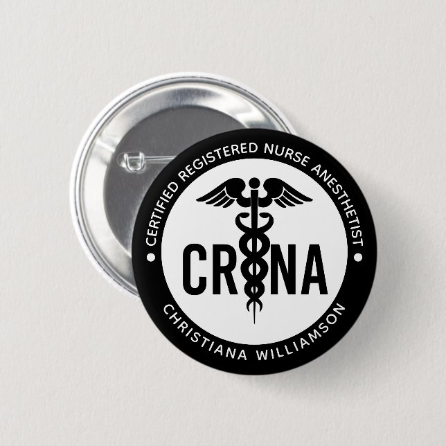 Anpassningsbar CRNA Auktoriserad Registrerad sjuks Knapp (Framsida & baksida)