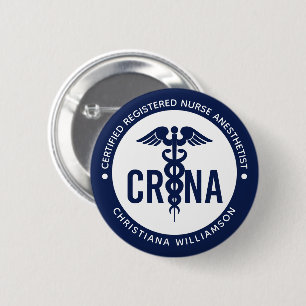 Anpassningsbar CRNA Auktoriserad Registrerad sjuks Knapp