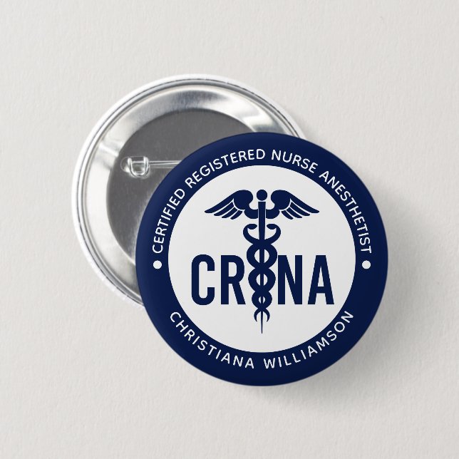 Anpassningsbar CRNA Auktoriserad Registrerad sjuks Knapp (Framsida & baksida)