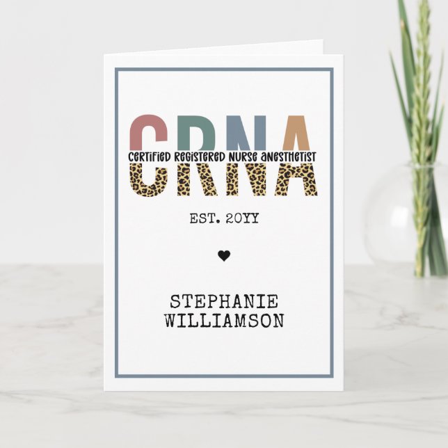Anpassningsbar CRNA Auktoriserad Registrerad sjuks Kort (Framsida)