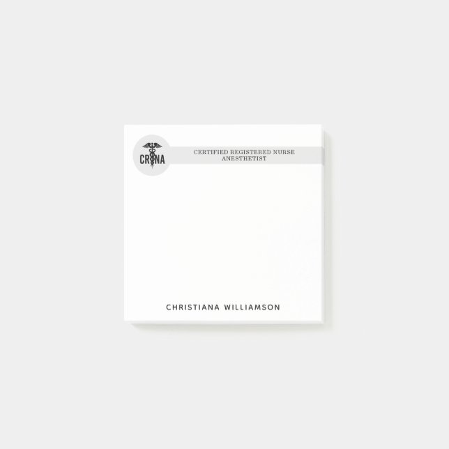 Anpassningsbar CRNA Auktoriserad Registrerad sjuks Post-it Block (Framsida)
