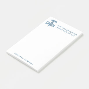 Anpassningsbar CRNA Auktoriserad Registrerad sjuks Post-it Block