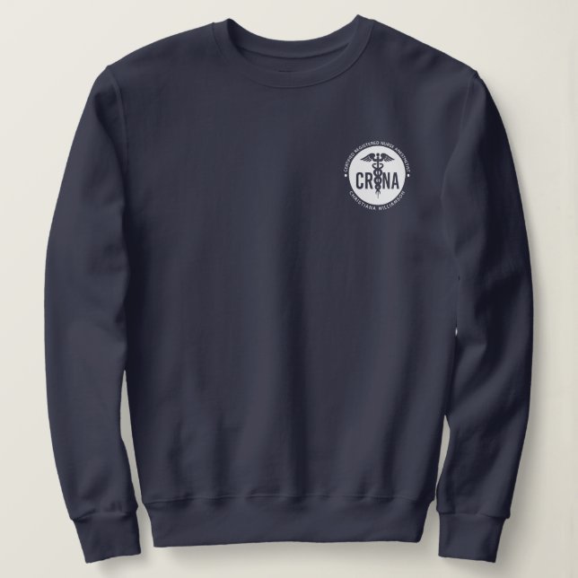 Anpassningsbar CRNA Auktoriserad Registrerad sjuks T Shirt (Design framsida)