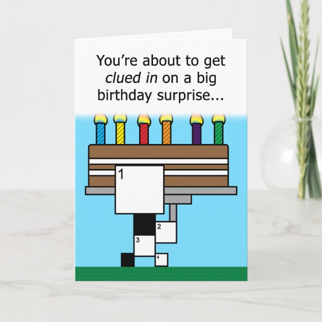 ANPASSNINGSBAR Crossword Puzzle Birthday Card (9 x Kort (Framsida)