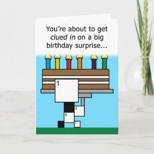 ANPASSNINGSBAR Crossword Puzzle Birthday Card (9 x Kort