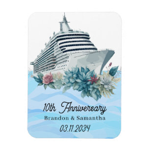 Anpassningsbar Cruise 10:e Bröllop-årsdagen Keepsa Magnet