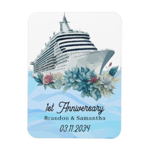 Anpassningsbar Cruise 1:a Bröllop-årsdagen Keepsak Magnet