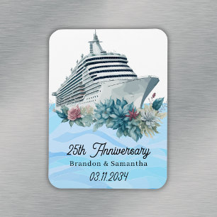 Anpassningsbar Cruise 25:e Bröllop-årsdagen Keepsa Magnet