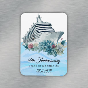 Anpassningsbar Cruise 60:e Bröllop-årsdagen Keepsa Magnet