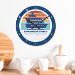 Anpassningsbar Cruise Frakt Boat kapten Beach Rund Klocka<br><div class="desc">Coola anpassningsbar kryssar frakten för din familjeåterförening eller påsklov resa till Bermuda,  Bahamas eller Karibien. Anpassa den här söta väggklockan för en sjöarbetare eller en båtkapten.</div>