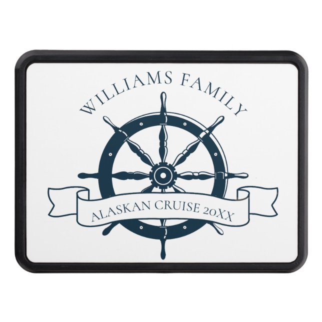 Anpassningsbar Cruise Frakt Nautical Wheel Boat Ka Dragkroksskydd (Framsidan)