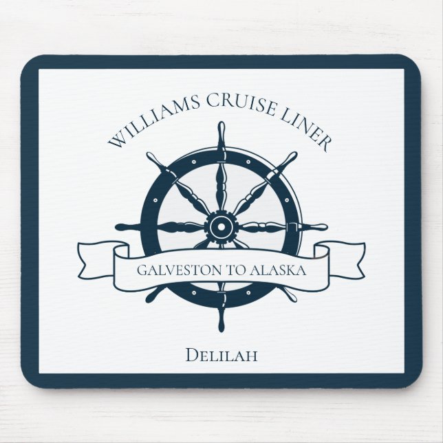 Anpassningsbar Cruise Frakt Nautical Wheel Boat Ka Musmatta (Framsidan)