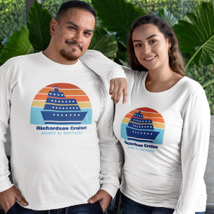 Anpassningsbar Cruise Frakt Sunset Family Resa Lån T Shirt