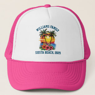 Anpassningsbar Cruise Rosa Handflatan Träd Beach F Keps