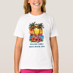 Anpassningsbar Cruise Rosa Handflatan Träd Beach F T Shirt