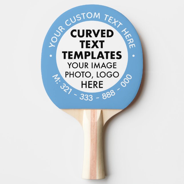 Anpassningsbar Curved Text Man. City Blue Ping Pon Pingisracket (Framsidan)