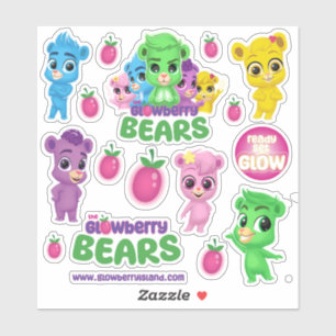 Anpassningsbar-cut GlowBerry Bears Vinyl Sticker Klistermärken