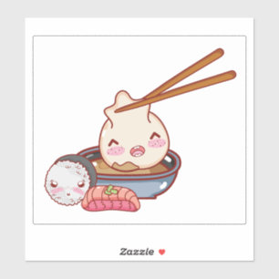 ANPASSNINGSBAR CUT VINYL STICKER: KAWAII CUTE SUSH KLISTERMÄRKEN