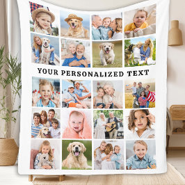 Anpassningsbar Cute 20 Photos Collage Family Frien Fleecefilt
